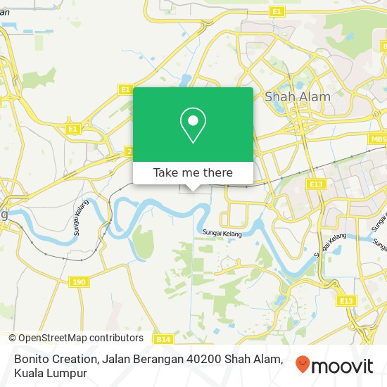 Peta Bonito Creation, Jalan Berangan 40200 Shah Alam