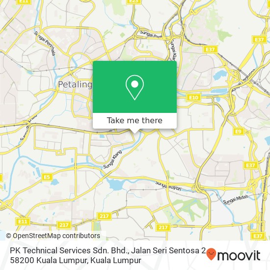 Peta PK Technical Services Sdn. Bhd., Jalan Seri Sentosa 2 58200 Kuala Lumpur