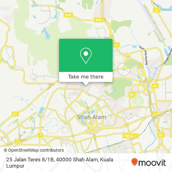 Peta 25 Jalan Teres 8 / 1B, 40000 Shah Alam