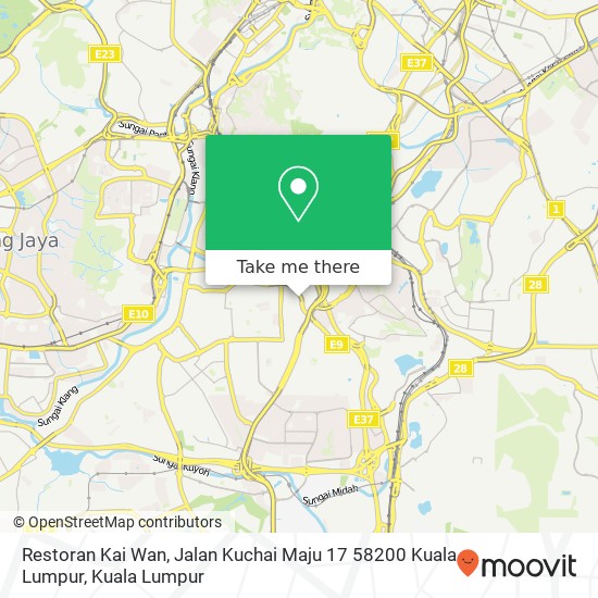 Peta Restoran Kai Wan, Jalan Kuchai Maju 17 58200 Kuala Lumpur