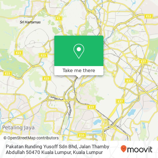 Peta Pakatan Runding Yusoff Sdn Bhd, Jalan Thamby Abdullah 50470 Kuala Lumpur