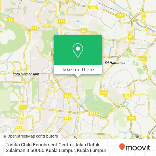 Peta Tadika Child Enrichment Centre, Jalan Datuk Sulaiman 3 60000 Kuala Lumpur