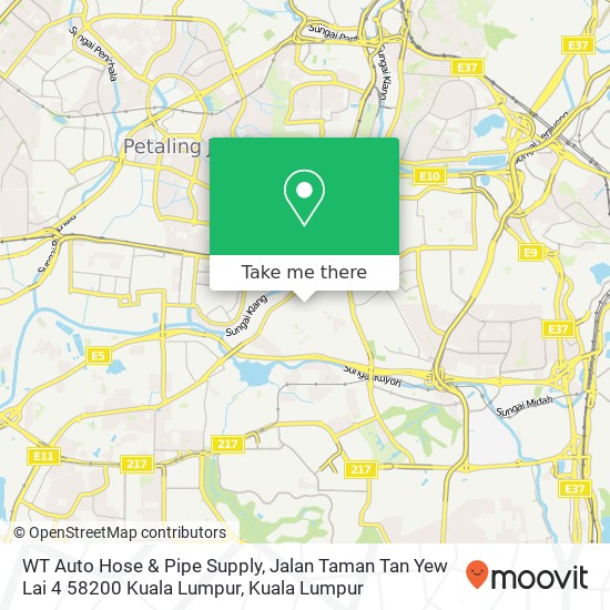 Peta WT Auto Hose & Pipe Supply, Jalan Taman Tan Yew Lai 4 58200 Kuala Lumpur