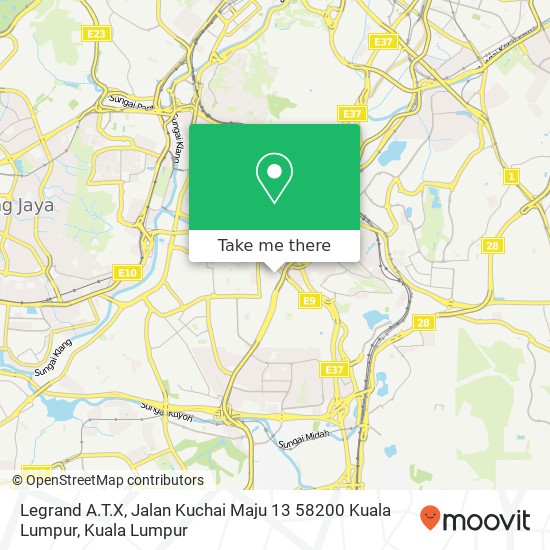 Peta Legrand A.T.X, Jalan Kuchai Maju 13 58200 Kuala Lumpur