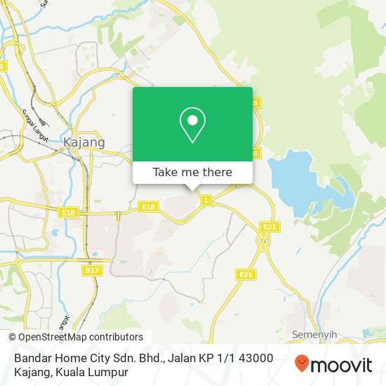Peta Bandar Home City Sdn. Bhd., Jalan KP 1 / 1 43000 Kajang
