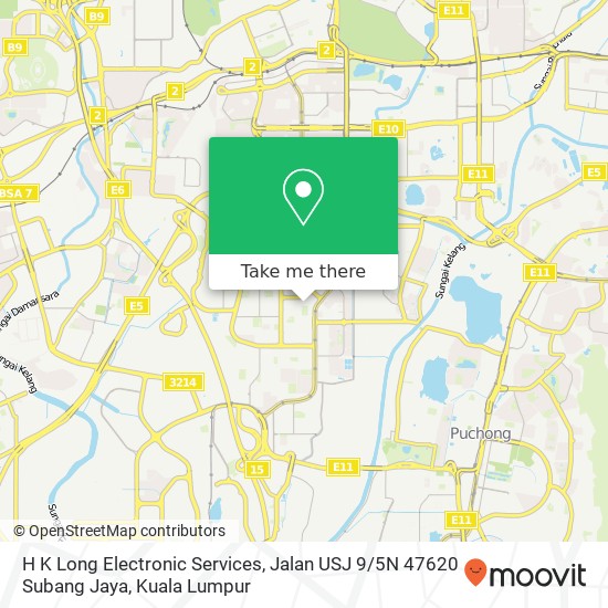 H K Long Electronic Services, Jalan USJ 9 / 5N 47620 Subang Jaya map