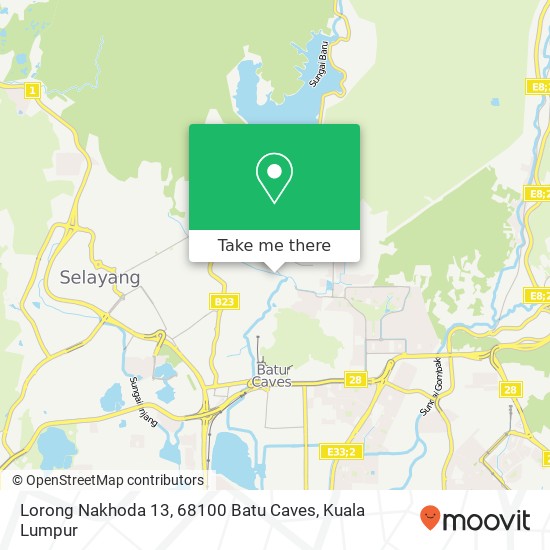 Peta Lorong Nakhoda 13, 68100 Batu Caves
