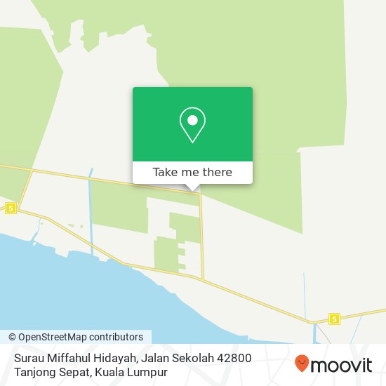 Peta Surau Miffahul Hidayah, Jalan Sekolah 42800 Tanjong Sepat