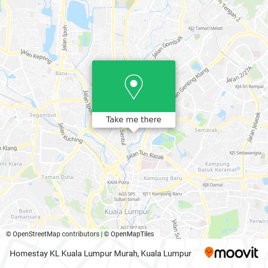 Peta Homestay KL Kuala Lumpur Murah