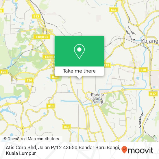 Peta Atis Corp Bhd, Jalan P / 12 43650 Bandar Baru Bangi
