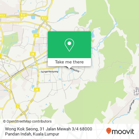 Wong Kok Seong, 31 Jalan Mewah 3 / 4 68000 Pandan Indah map