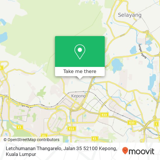 Peta Letchumanan Thangarelo, Jalan 35 52100 Kepong