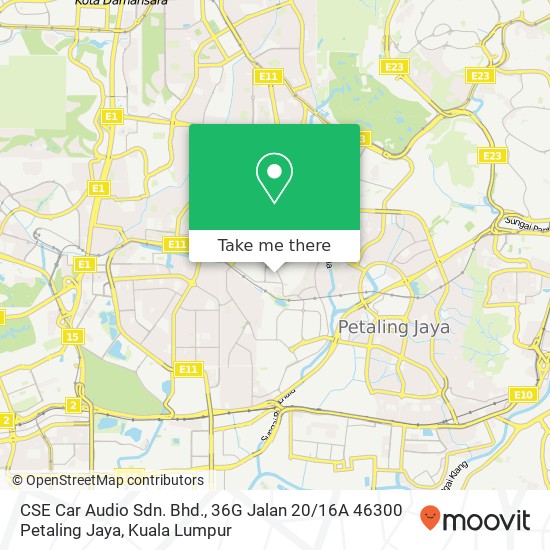 CSE Car Audio Sdn. Bhd., 36G Jalan 20 / 16A 46300 Petaling Jaya map