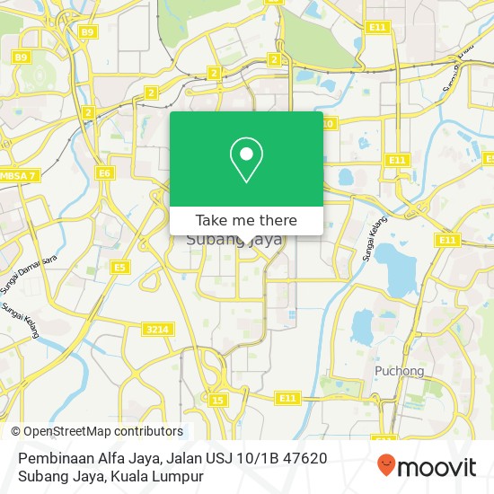 Peta Pembinaan Alfa Jaya, Jalan USJ 10 / 1B 47620 Subang Jaya