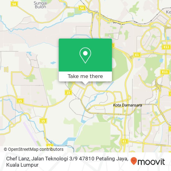 Peta Chef Lanz, Jalan Teknologi 3 / 9 47810 Petaling Jaya