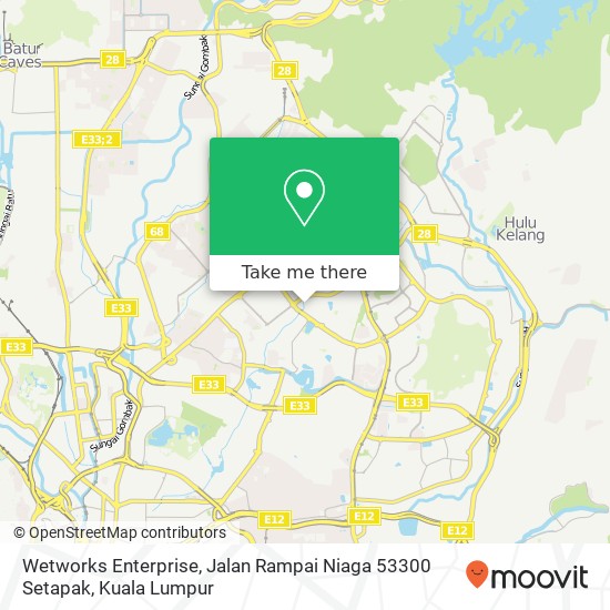 Peta Wetworks Enterprise, Jalan Rampai Niaga 53300 Setapak