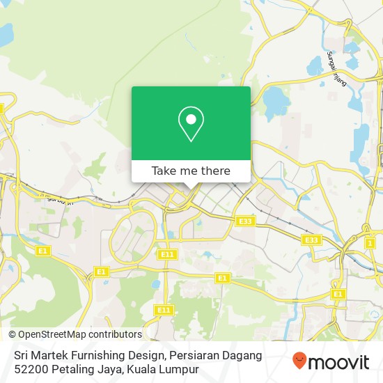 Peta Sri Martek Furnishing Design, Persiaran Dagang 52200 Petaling Jaya
