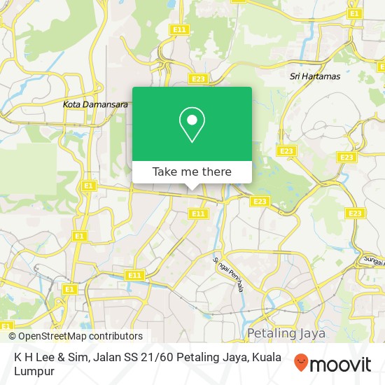 K H Lee & Sim, Jalan SS 21 / 60 Petaling Jaya map