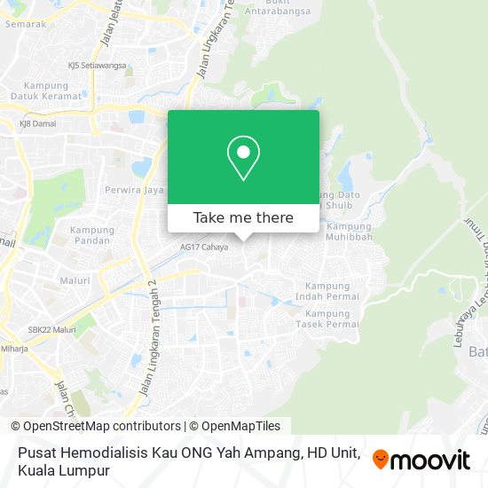Peta Pusat Hemodialisis Kau ONG Yah Ampang, HD Unit
