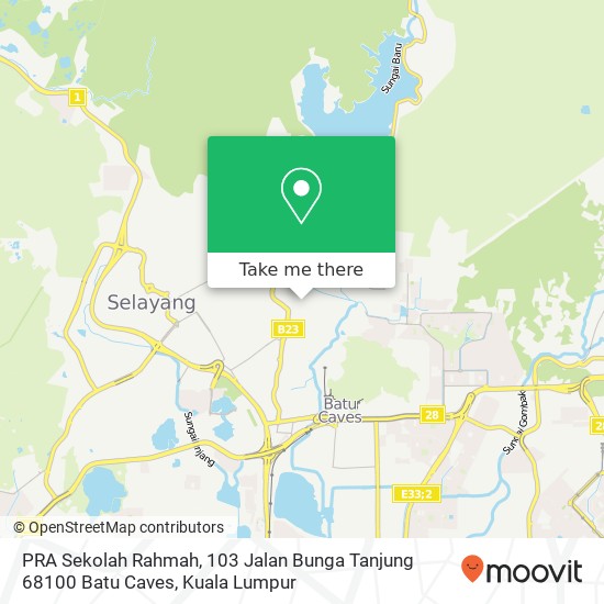 Peta PRA Sekolah Rahmah, 103 Jalan Bunga Tanjung 68100 Batu Caves