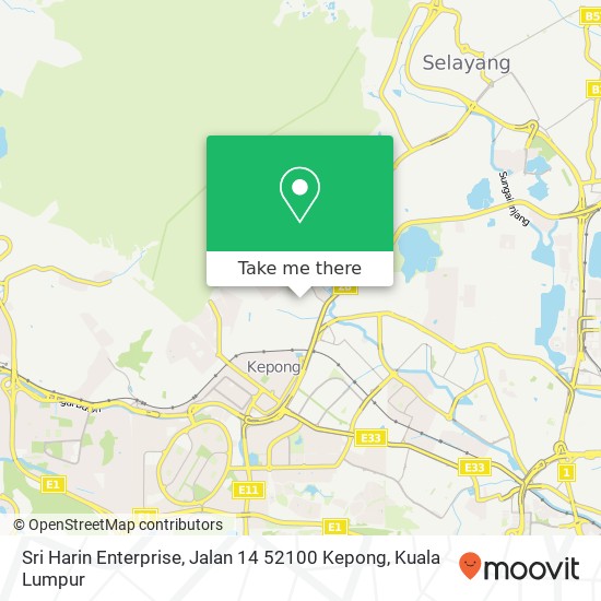 Peta Sri Harin Enterprise, Jalan 14 52100 Kepong