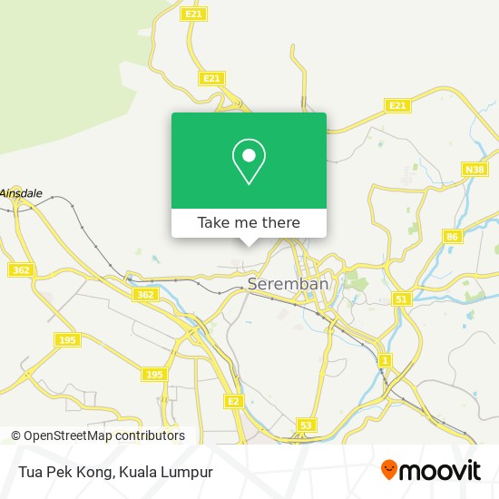 Tua Pek Kong map