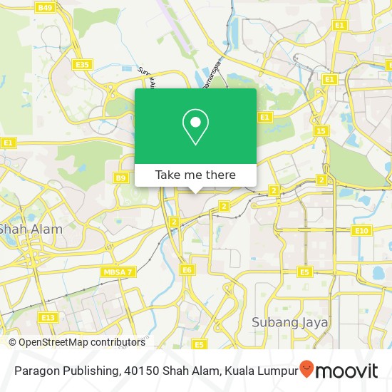 Peta Paragon Publishing, 40150 Shah Alam