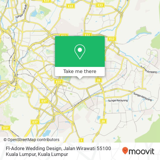 Peta Fl-Adore Wedding Design, Jalan Wirawati 55100 Kuala Lumpur