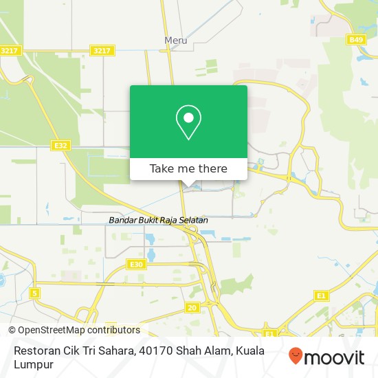 Peta Restoran Cik Tri Sahara, 40170 Shah Alam