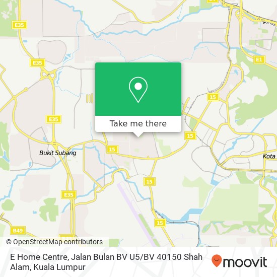 E Home Centre, Jalan Bulan BV U5 / BV 40150 Shah Alam map