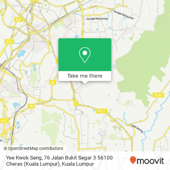 Peta Yee Kwok Seng, 76 Jalan Bukit Segar 3 56100 Cheras (Kuala Lumpur)