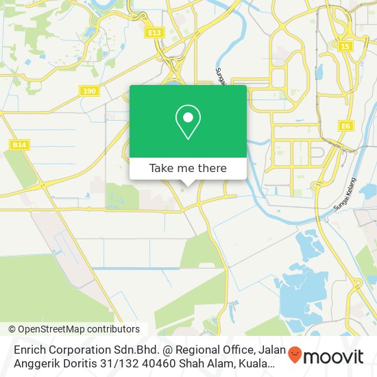 Enrich Corporation Sdn.Bhd. @ Regional Office, Jalan Anggerik Doritis 31 / 132 40460 Shah Alam map