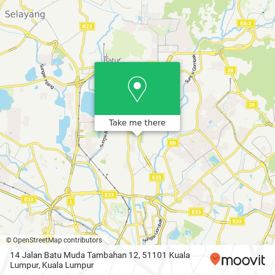 Peta 14 Jalan Batu Muda Tambahan 12, 51101 Kuala Lumpur