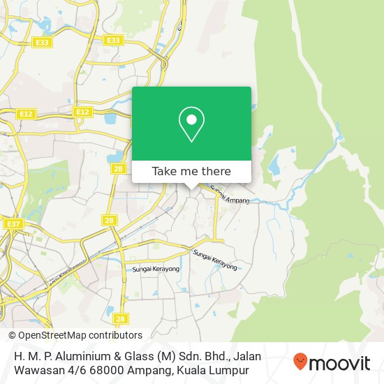 H. M. P. Aluminium & Glass (M) Sdn. Bhd., Jalan Wawasan 4 / 6 68000 Ampang map