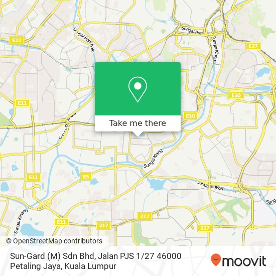 Peta Sun-Gard (M) Sdn Bhd, Jalan PJS 1 / 27 46000 Petaling Jaya