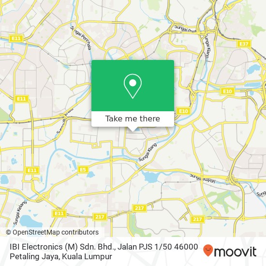 Peta IBI Electronics (M) Sdn. Bhd., Jalan PJS 1 / 50 46000 Petaling Jaya