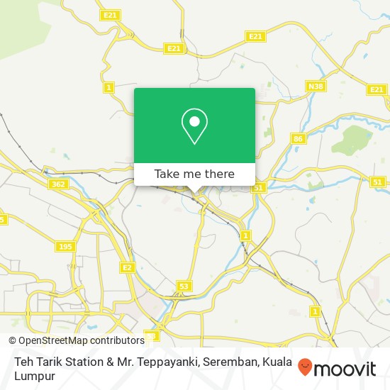 Teh Tarik Station & Mr. Teppayanki, Seremban map