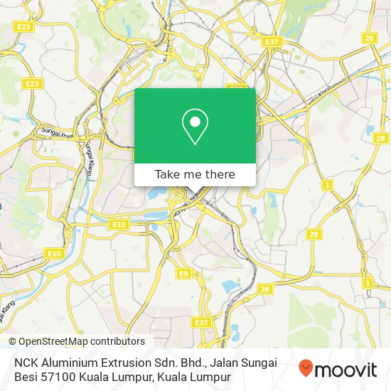 Peta NCK Aluminium Extrusion Sdn. Bhd., Jalan Sungai Besi 57100 Kuala Lumpur