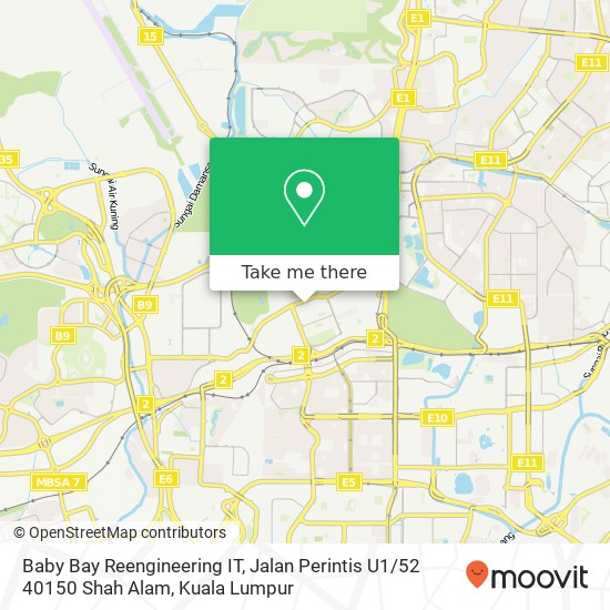 Peta Baby Bay Reengineering IT, Jalan Perintis U1 / 52 40150 Shah Alam