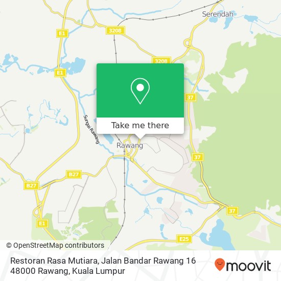 Peta Restoran Rasa Mutiara, Jalan Bandar Rawang 16 48000 Rawang