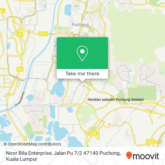 Noor Bila Enterprise, Jalan Pu 7 / 2 47140 Puchong map