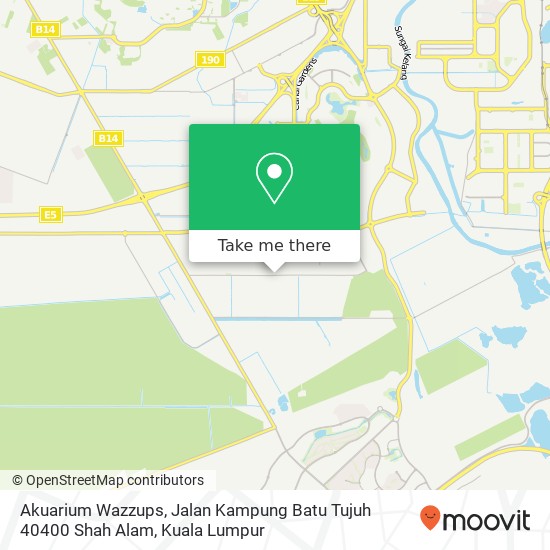 Peta Akuarium Wazzups, Jalan Kampung Batu Tujuh 40400 Shah Alam