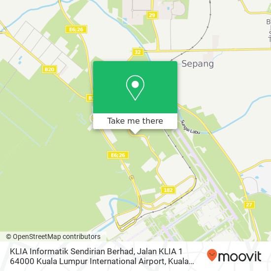 KLIA Informatik Sendirian Berhad, Jalan KLIA 1 64000 Kuala Lumpur International Airport map