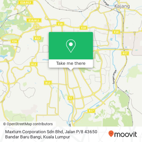 Maxturn Corporation Sdn Bhd, Jalan P / 8 43650 Bandar Baru Bangi map