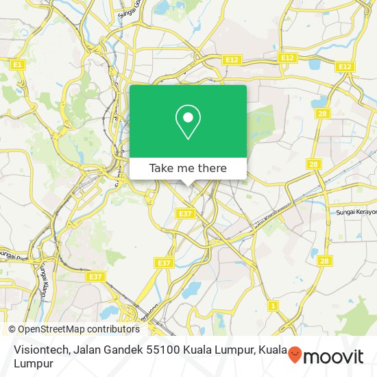 Peta Visiontech, Jalan Gandek 55100 Kuala Lumpur