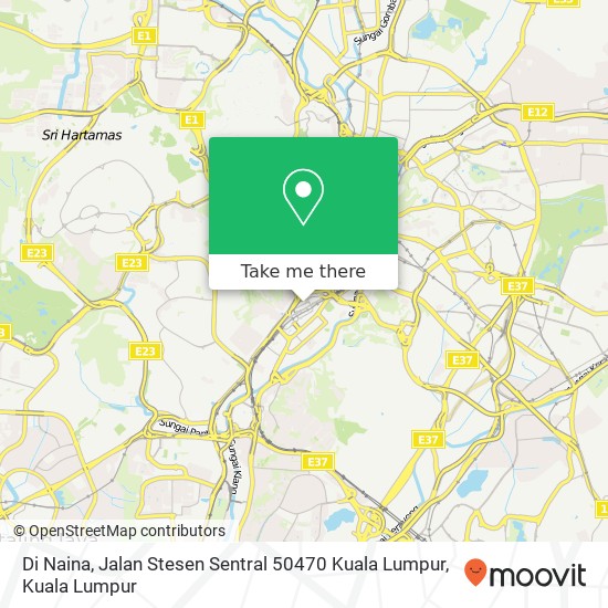 Peta Di Naina, Jalan Stesen Sentral 50470 Kuala Lumpur