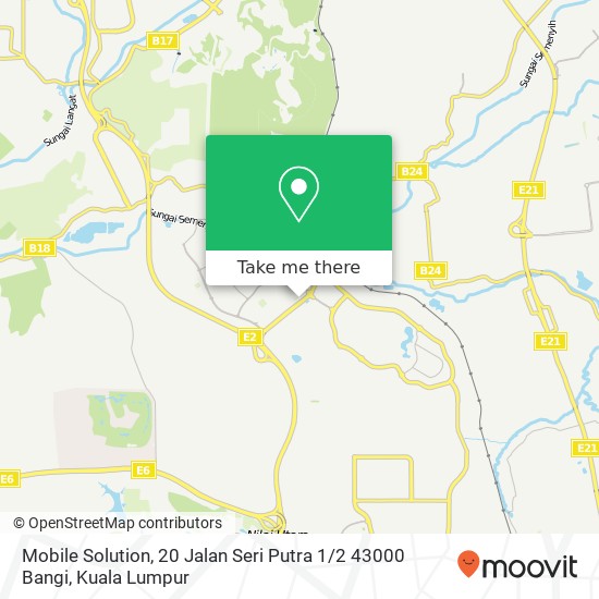 Mobile Solution, 20 Jalan Seri Putra 1 / 2 43000 Bangi map