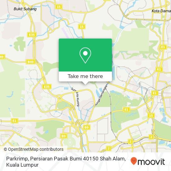 Peta Parkrimp, Persiaran Pasak Bumi 40150 Shah Alam