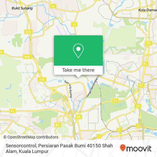 Peta Sensorcontrol, Persiaran Pasak Bumi 40150 Shah Alam