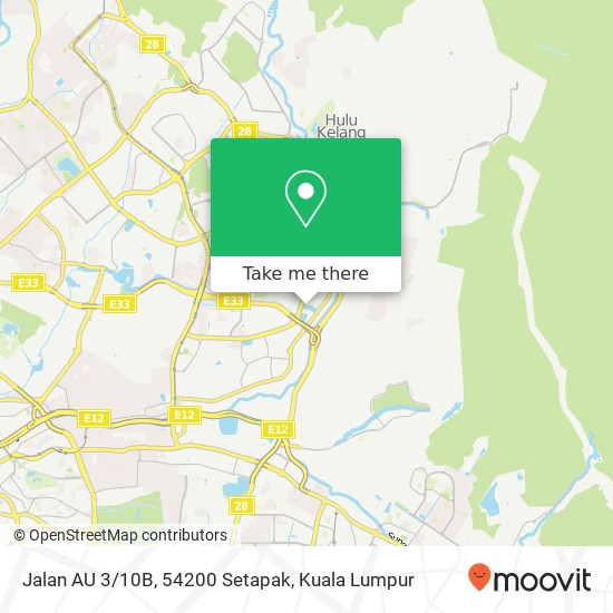 Peta Jalan AU 3/10B, 54200 Setapak